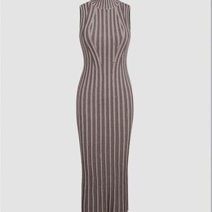 Cider- 	
Sleeveless Stripe Knitted Midi Dress